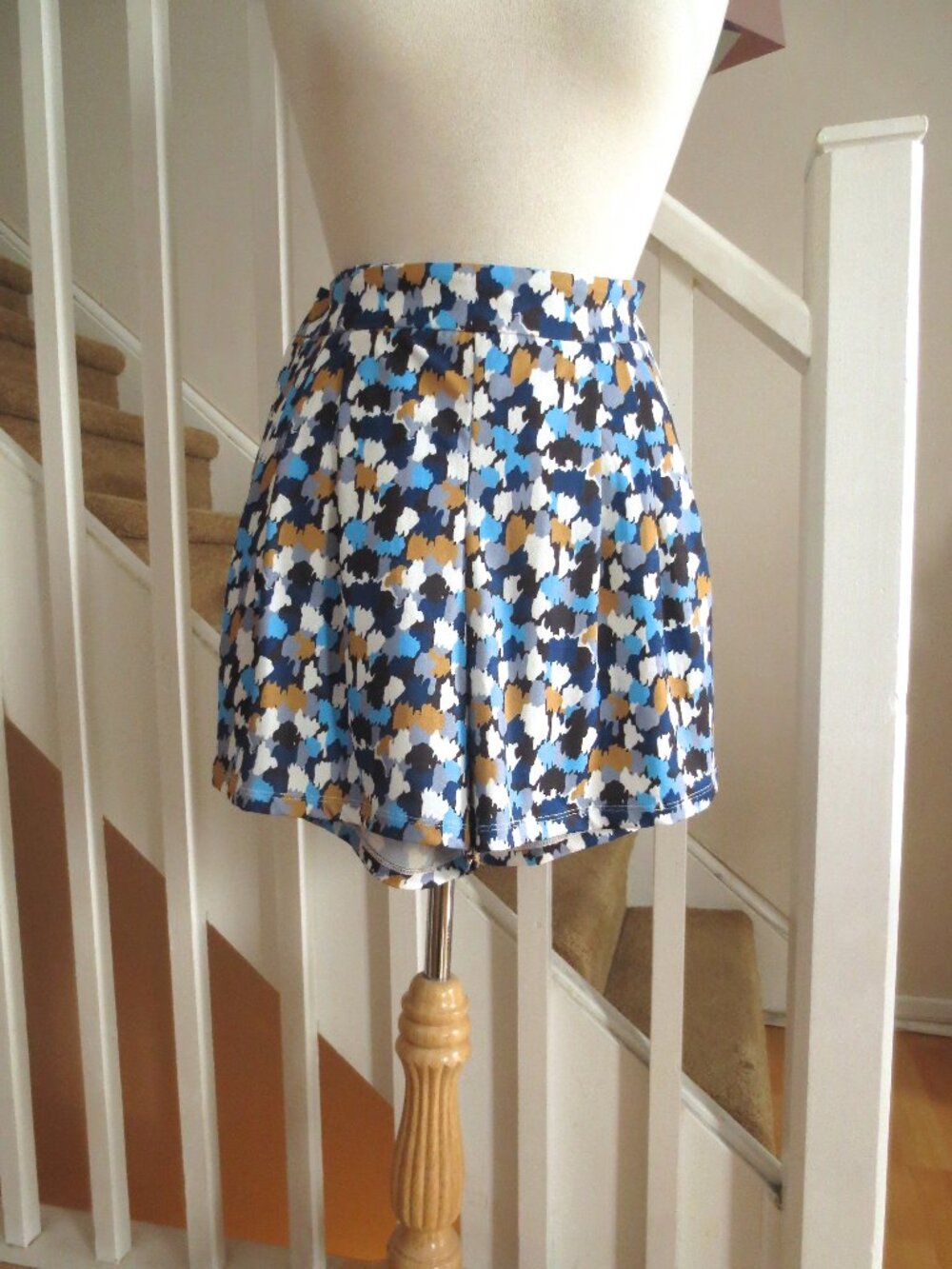 Boutique Flattering Elastic Waist Secret Shorts with Mini Skirt Look and Pockets